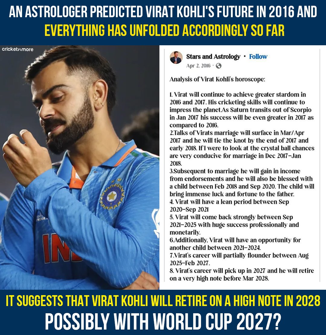 An Absolute Accurate Astrological Prediction Of Virat Kohli  👀

 #WorldCup2023 #WorldCup2027 #INDvAUS #India #ViratKohli