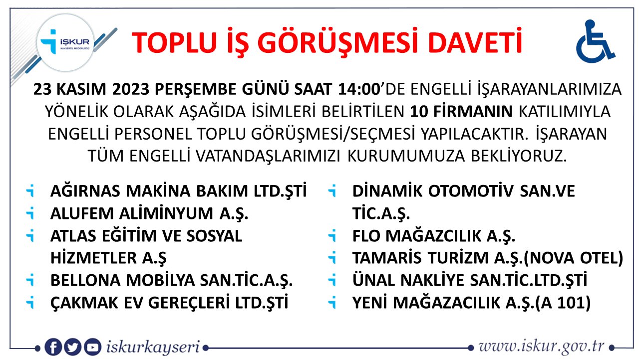 Kayseri İşkur'da Toplu İş Görüşmesi