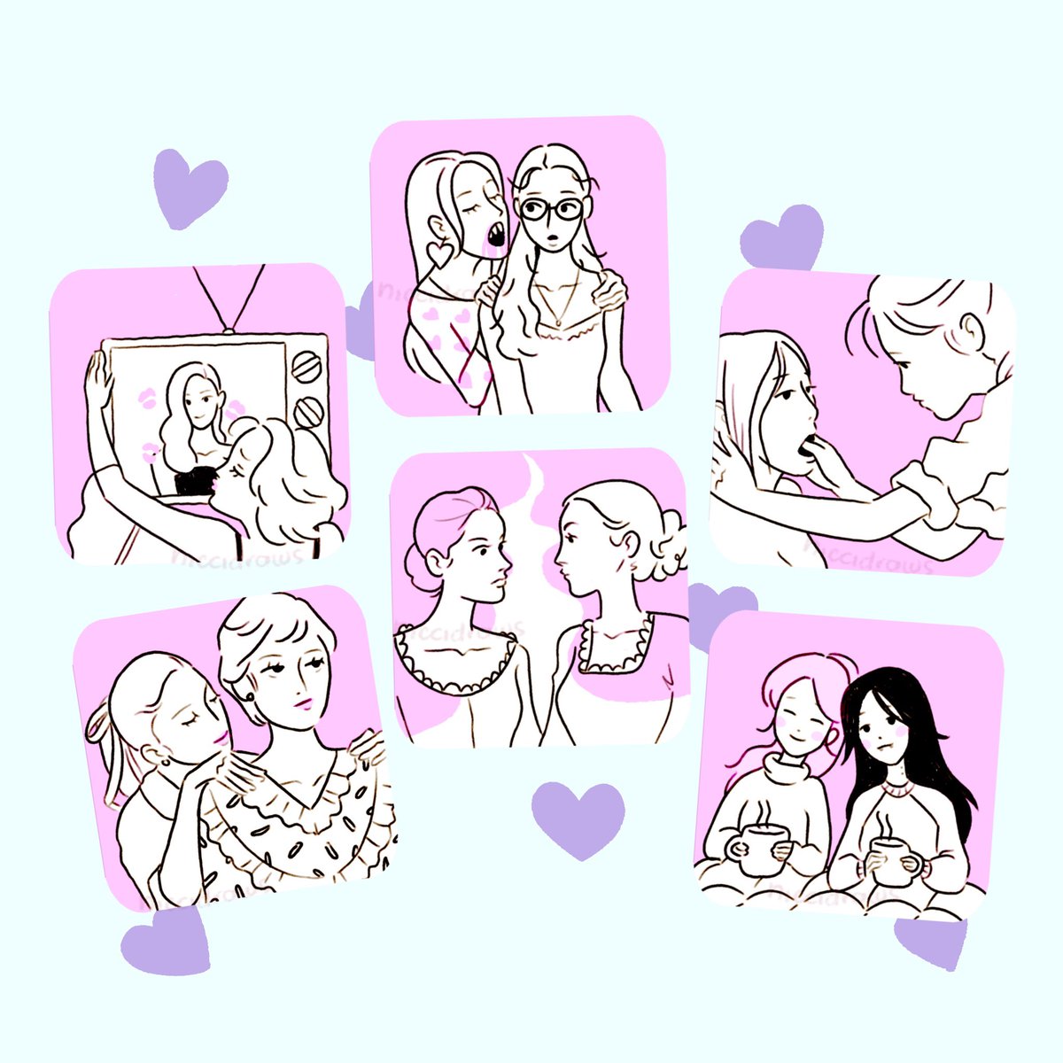 niccidraws's tweet image. Sapphic summoning circle 🕯🤍🌸

Selling this both as individual stickers and as a set this Paskomiket! 🫶🏼