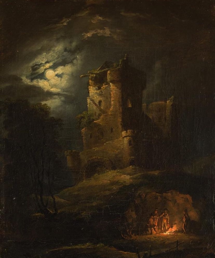 Eyesofgod__'s tweet photo. ”The Ruins of a Castle in Moonlight“, by Alexander Lauréus 🌖 🏰 https://t.co/OZuIQP3frR