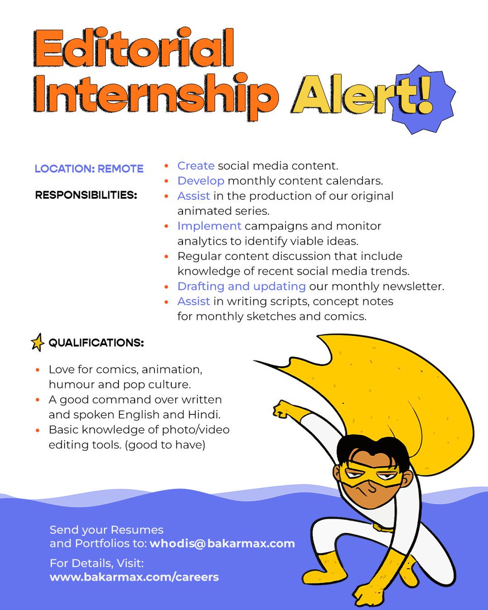 bakarmax_'s tweet image. ⚡INTERNSHIP ALERT⚡

Send your resumes &amp;amp; portfolio to whodis@bakarmax.com

#Internships  #internshipalert #socialmediainternship
