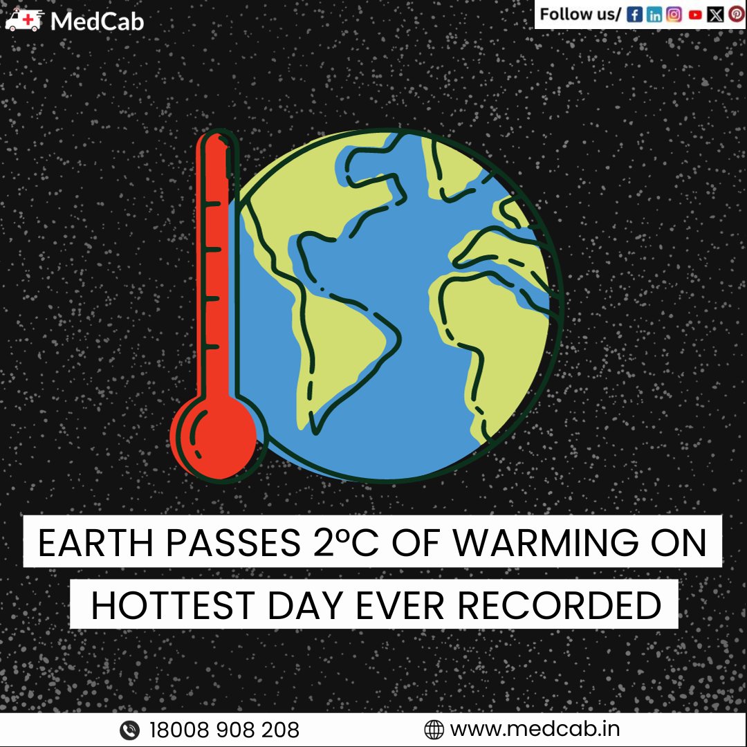 🔥Breaking News:  Earth surpasses 2°C warming on record-breaking hottest day! 🌍😓 Our planet is sending us urgent signals. Time to act NOW! 🌐 #GlobalWarming #ClimateEmergency #ClimateActionNow  #HottestDay #ClimateFight  #SustainabilityNow #SaveOurPlanet🌿