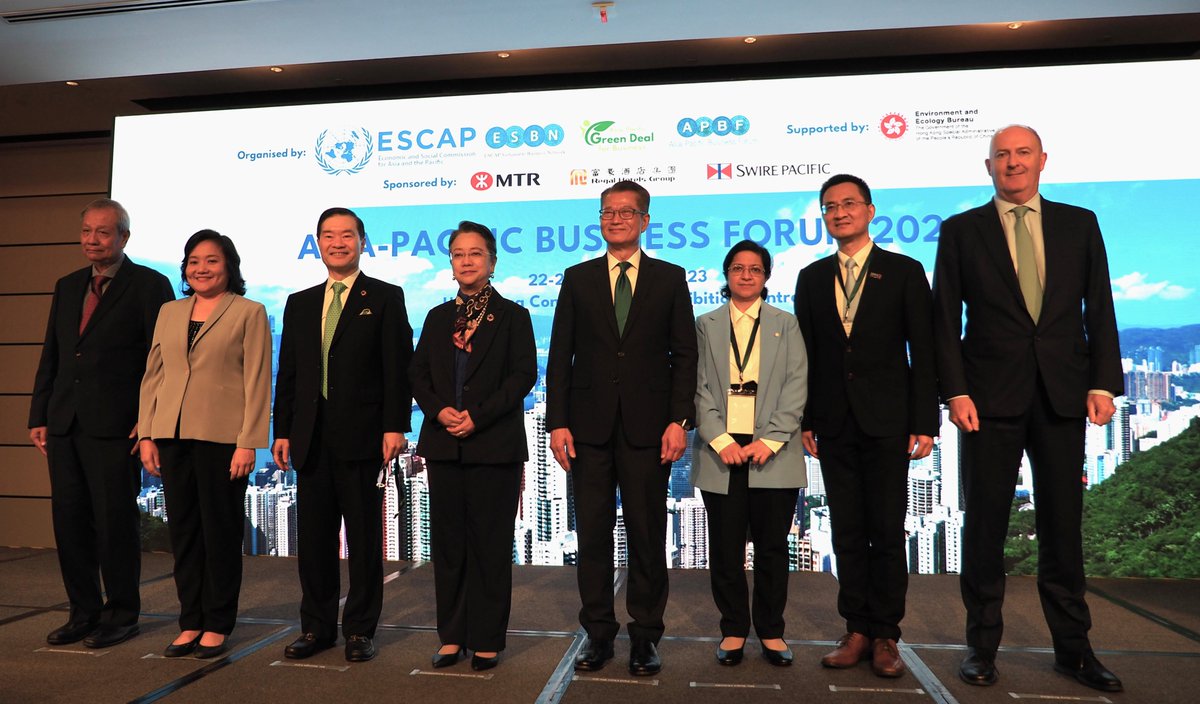UNESCAP's tweet photo. #APBF2023 is now underway! A pivotal platform for regional stakeholders to advance the Asia-Pacific #GreenDeal for Business. 

📌Objectives: showcase best practices, foster partnerships &amp; unveil the Green Deal for Business Digital Platform: https://t.co/9DVVvAzAh5

#ESBN #APBF https://t.co/9EUdrzum0t