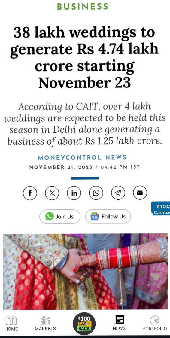 Sanatani Weddings in Bharat in itself a major economic activity. #IndianEconomy #weddings #weddingseason #economicactivity