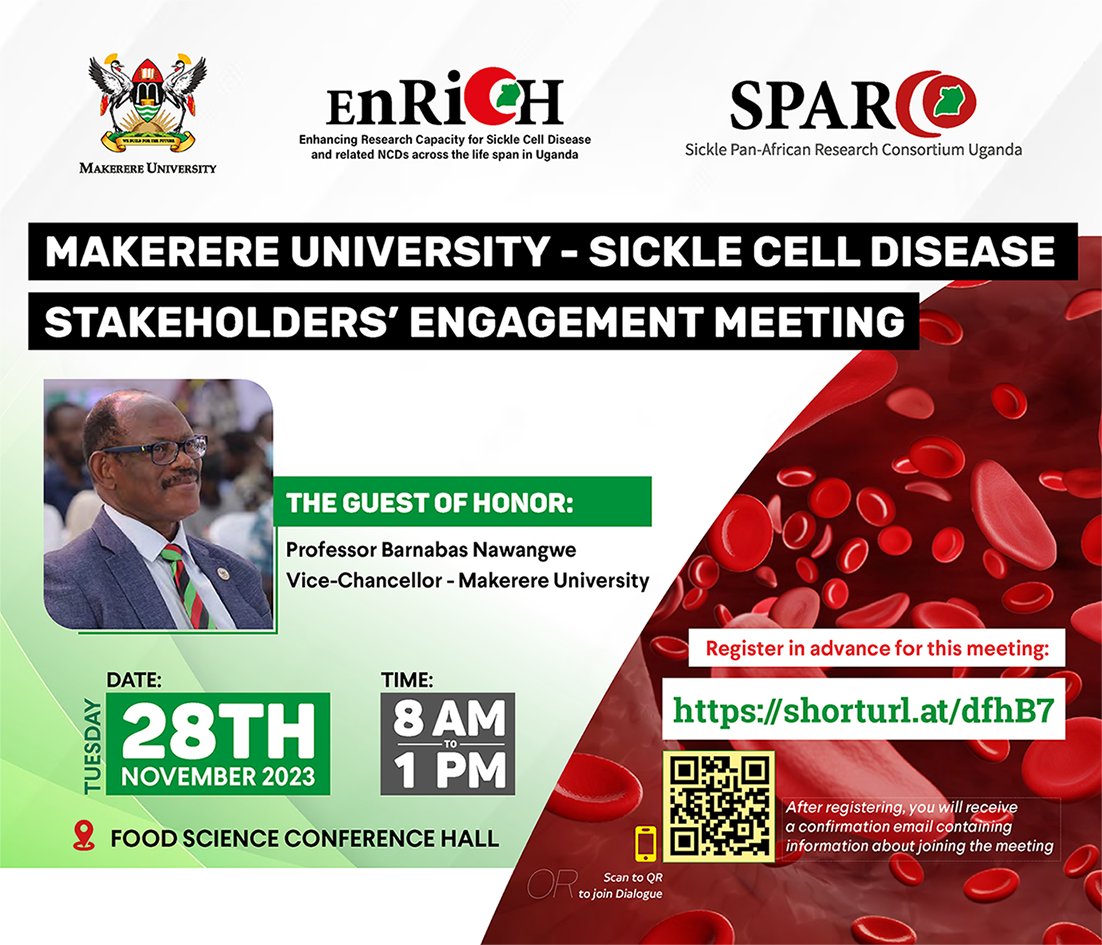 You're invited to the @makerere sickle cell disease stakeholders' meeting. Details: chs.mak.ac.ug/event/sickle-c…