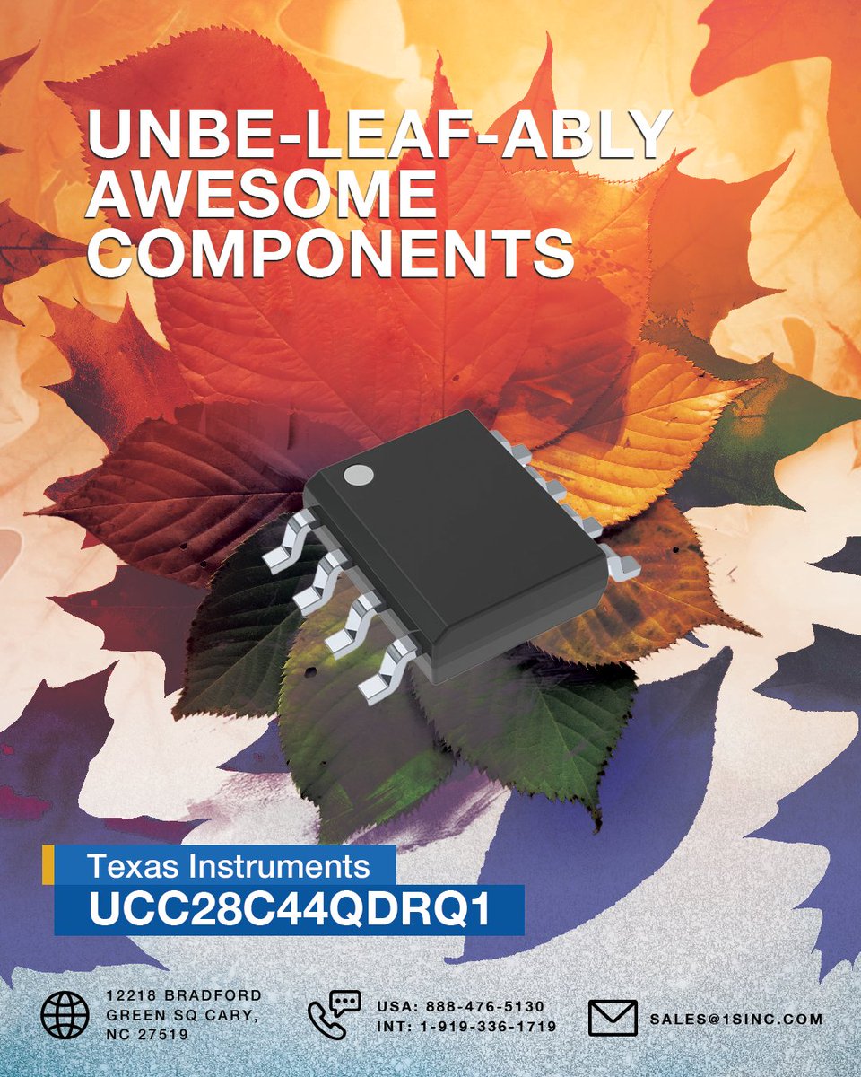 1SourceInc's tweet photo. Unbeleafable Part Numbers 🍂
Part Number: UCC28C44QDRQ1 
Manufacturer: NXP 
#1sinc #source #partnumbers #components #onlineshopping #worldwide #Autumn #November #BlackFriday #HolidayShopping #holidayseason https://t.co/HPVOJ9F52Q