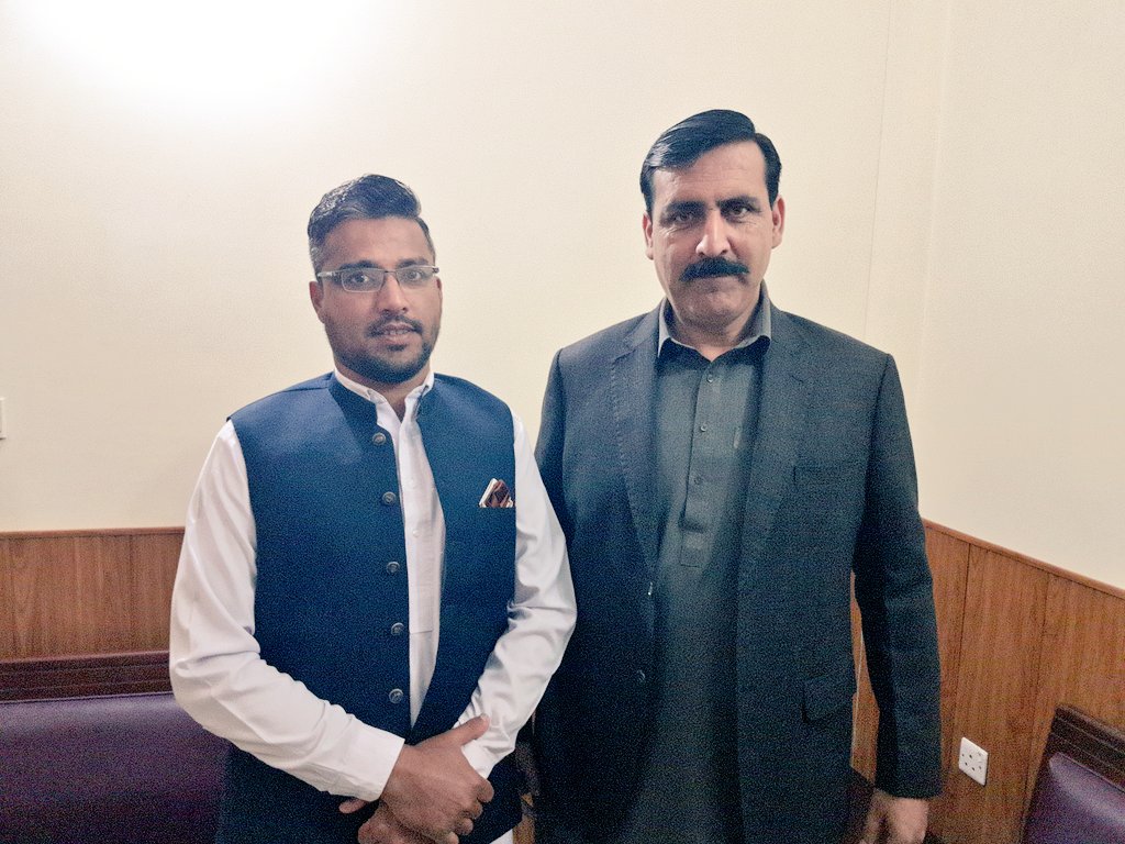 GhaisAslam's tweet photo. Meeting With Minister AJK Govt Bazil Peer central leader PPP. https://t.co/CoV1soZ948