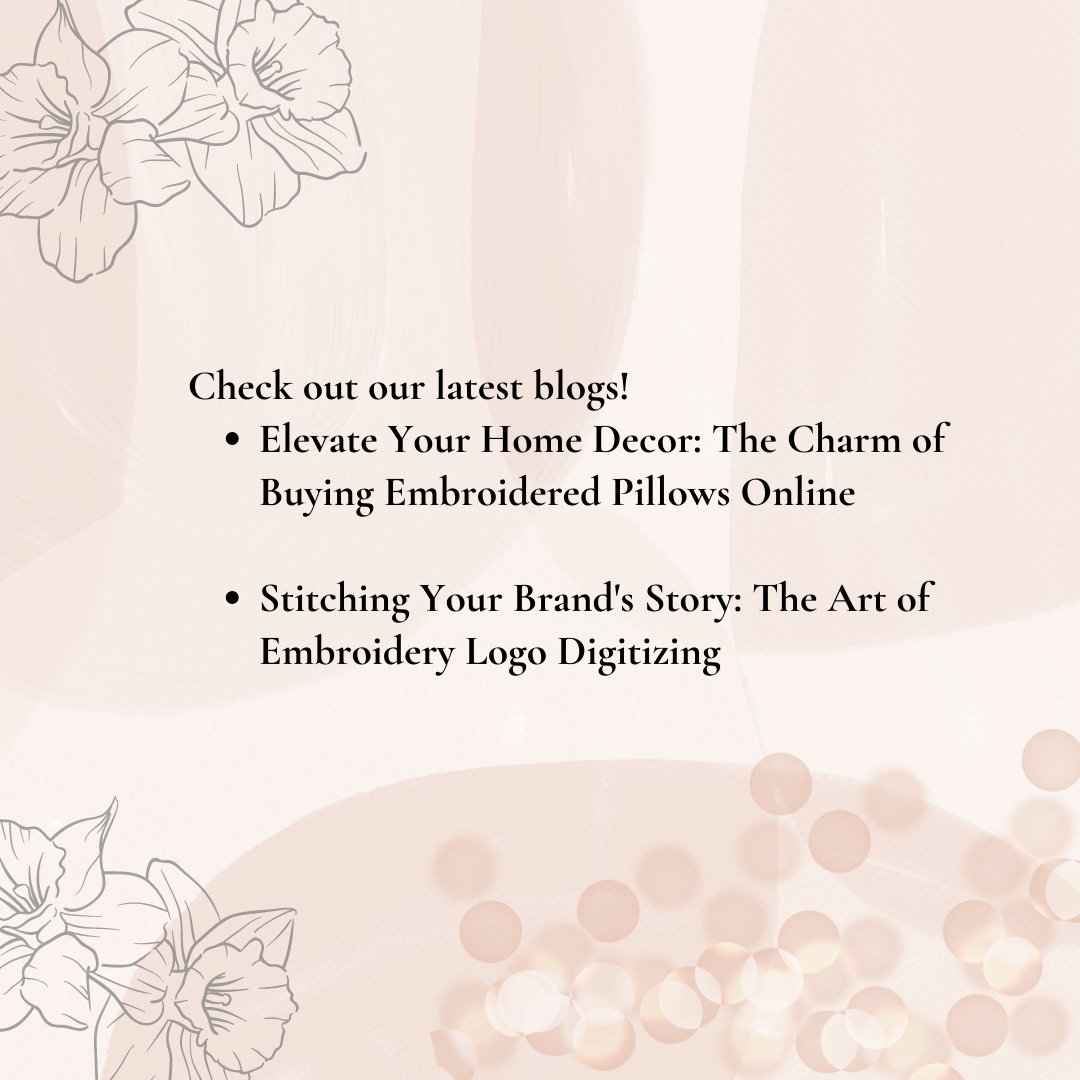 Visit our website hollyhocksdesigns.com/blogs/Blog to read our latest 2 blogs.

We hope this is helpful for you!

#ReadOurBlogs #LatestBlogPosts #HollyhocksDesigns #HomeDecorInspiration #CraftingMemories #EmbroideryArtistry #PersonalizedHome #InteriorElegance
