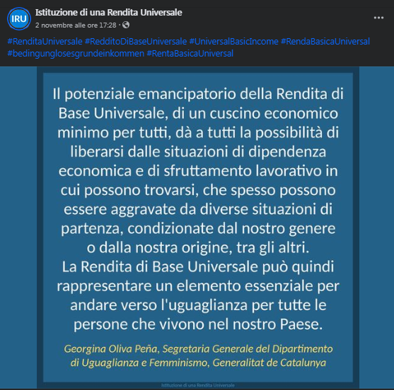 Istituzione di una Rendita Universale
#RenditaUniversale #RedditoDiBaseUniversale #UniversalBasicIncome #RendaBasicaUniversal #bedingunglosesgrundeinkommen #RentaBasicaUniversal
facebook.com/istituzioneren…