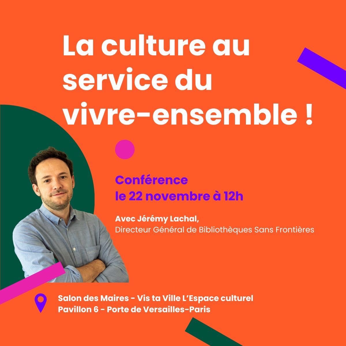 Powerful_Panda's tweet image. Aujourd'hui au @salondesmaires 📣 Venez échanger avec le Directeur général de @BSF_Inter @lachal_j &amp;amp; le maire de @villeKB @jluc_laurent qui déploie une #IdeasBox pour renforcer le lien social et l'accès à la culture de toutes et tous 📚👐
📍Rdv à 12h à l'espace Culture pavillon 6