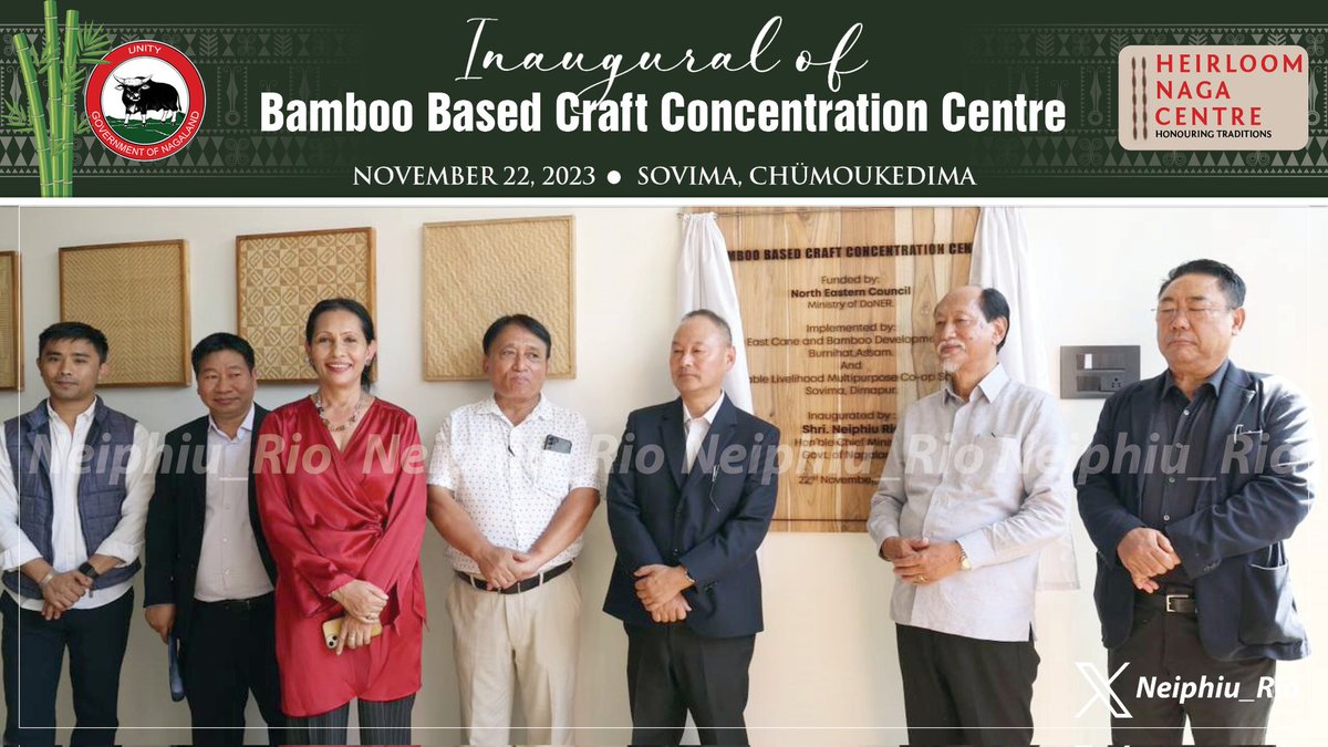 Inaugurated Bamboo Based Crafts Concentration Centre, the first of its kind in Nagaland. It'll pave way for #MadeInNagaland to reach diff. corners of the world. I congratulate Jesmina Zeliang & her son Aku Zeliang on reaching an imp. milestone in their entrepreneurship journey.
