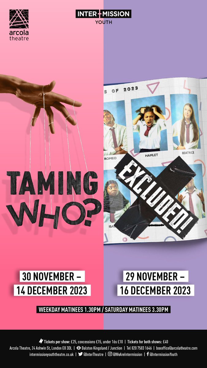 🚨Intermission Youth <a href="/InterTheatre/">Intermission Youth</a> stages 15th Anniversary Shakespeare-inspired productions remixed <a href="/arcolatheatre/">Arcola Theatre</a> #Intermission15 👀Pls RP and spread the word! Read more here londondaily.news/intermission-y… via <a href="/LDNdailynews/">londondaily.news</a> Book tix ➡️ intermissionyouththeatre.co.uk/whats-on 🙌