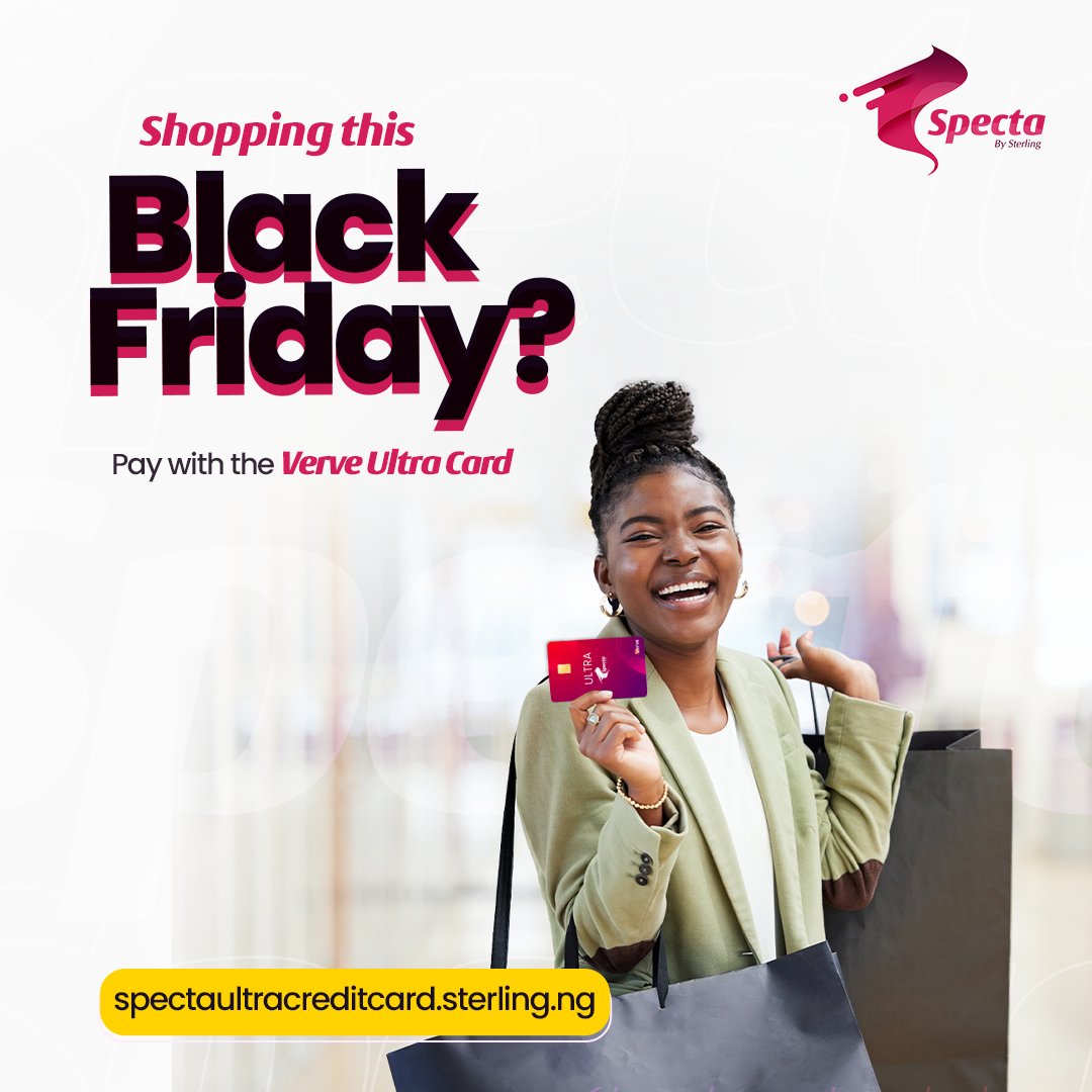 MySpecta's tweet photo. Shopping this Black Friday? 

Clear all your carts with the Verve Ultra Card 💳.

Click link in bio to get yours now 😉

#MySpecta #LoansIn5minutes https://t.co/SzXYPV93hw