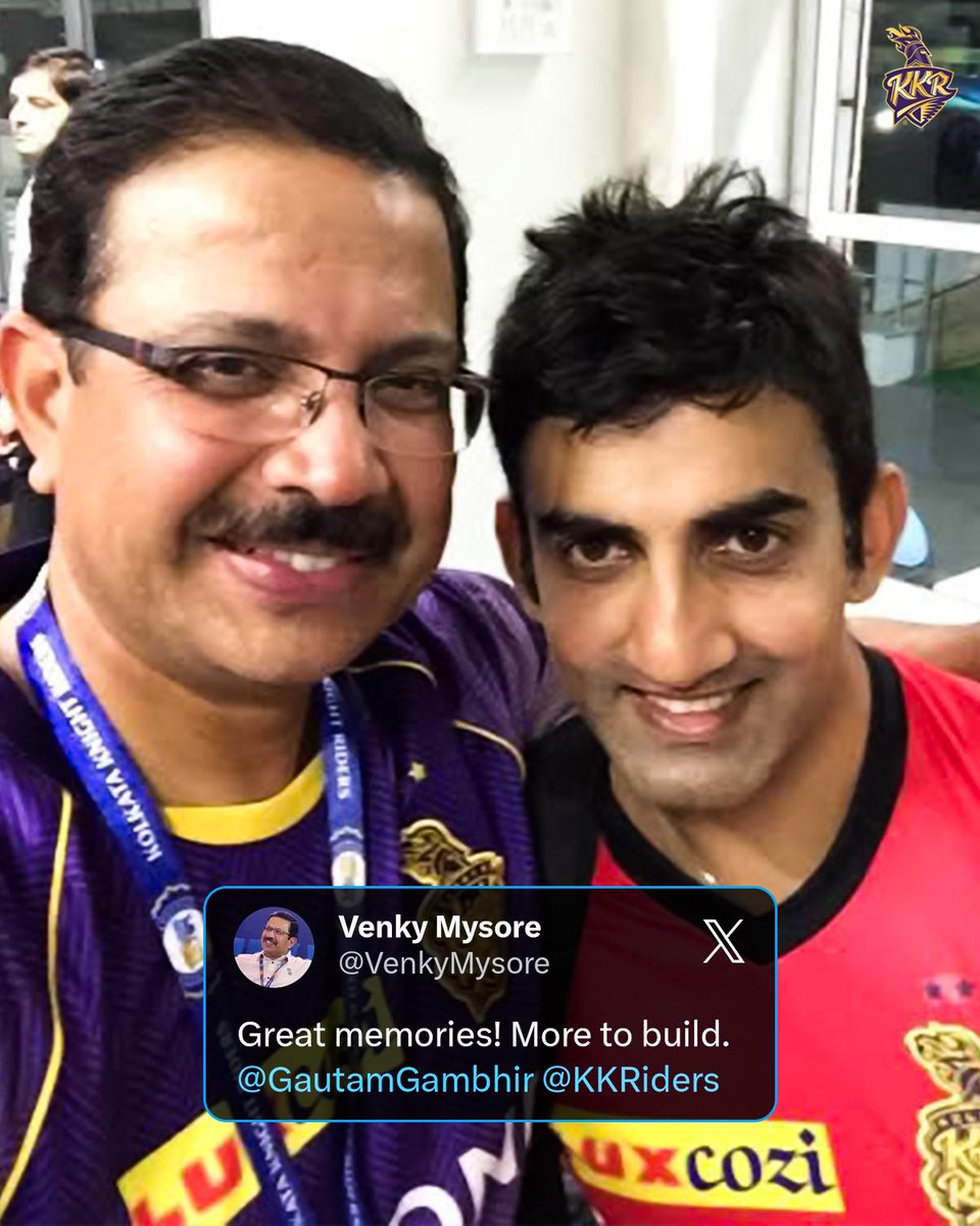 KKRiders's tweet photo. Looking forward to creating more magical memories together! ๐ซถ
#AmiKKR #GGisBack #GautamGambhir https://t.co/pHPnbwHVEd