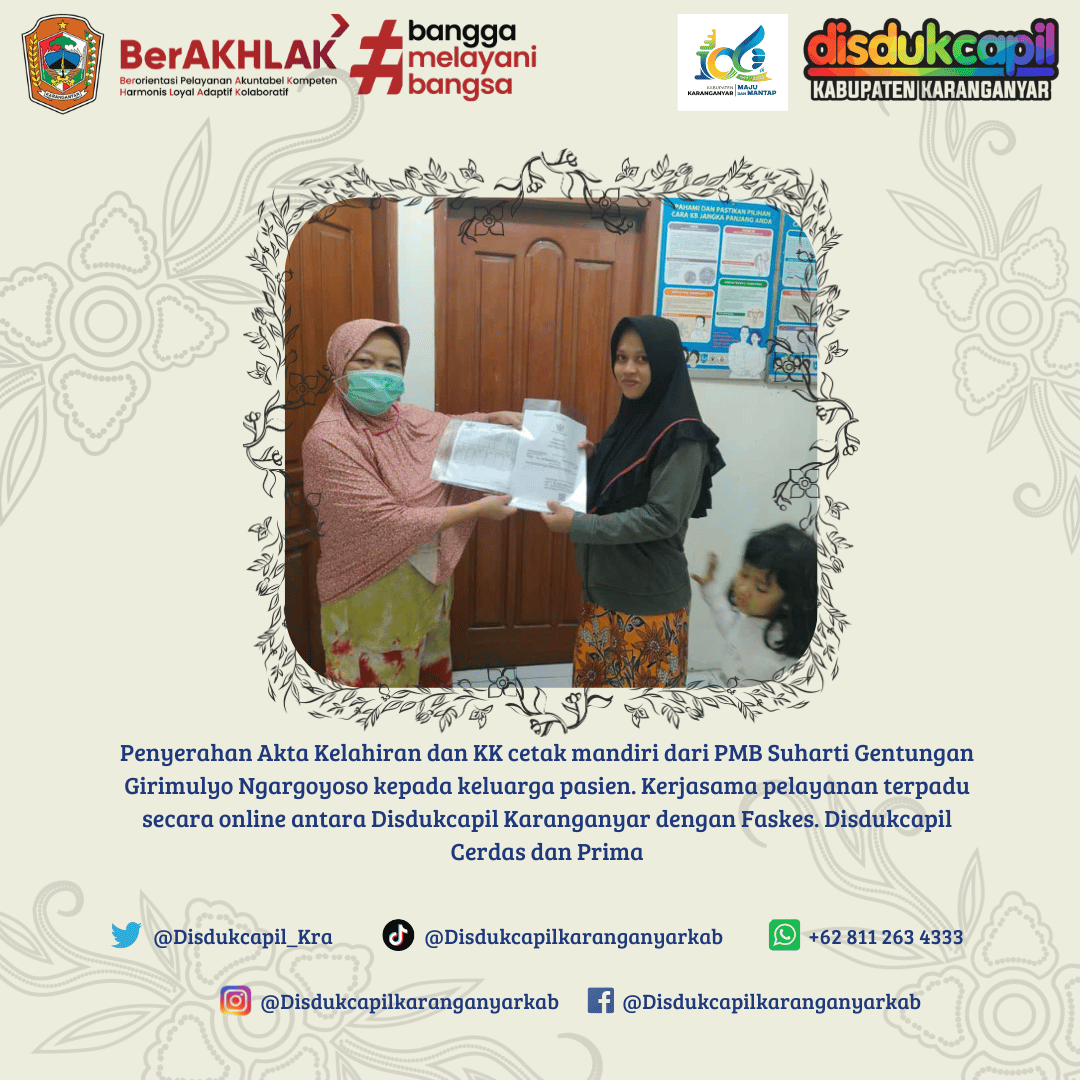 Pelayanan Akta Kelahiran dan KK Cetak Mandiri
