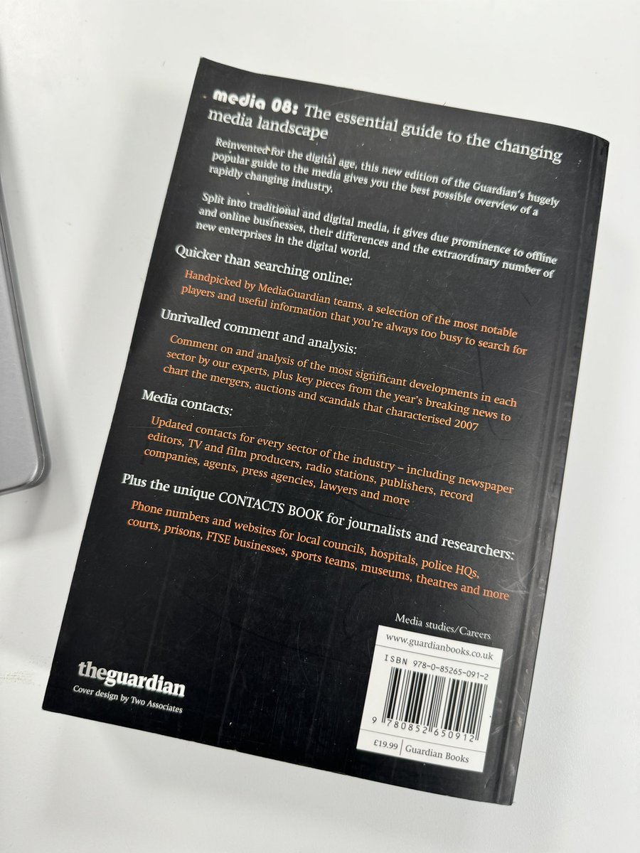 BrockbankJames's tweet photo. PR really did used to be about a little black book…

I found this in a charity shop the other day, ‘Media 08,’ a little black book of 13,000+ press contacts! https://t.co/UGGMLXTssc