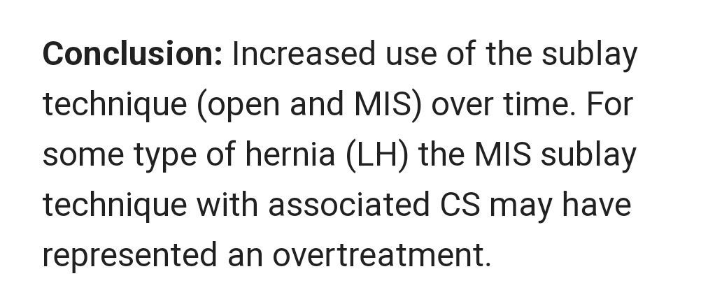buff.ly/3QQxLDn Open vs. #MIS sublay #IncisionalHernia repair. Is there a risk of overtreatment? #EVEREG #HerniaRegistry analysis.

#HerniaSurgery <a href="/cirugiaespanola/">Cirugía Española</a>