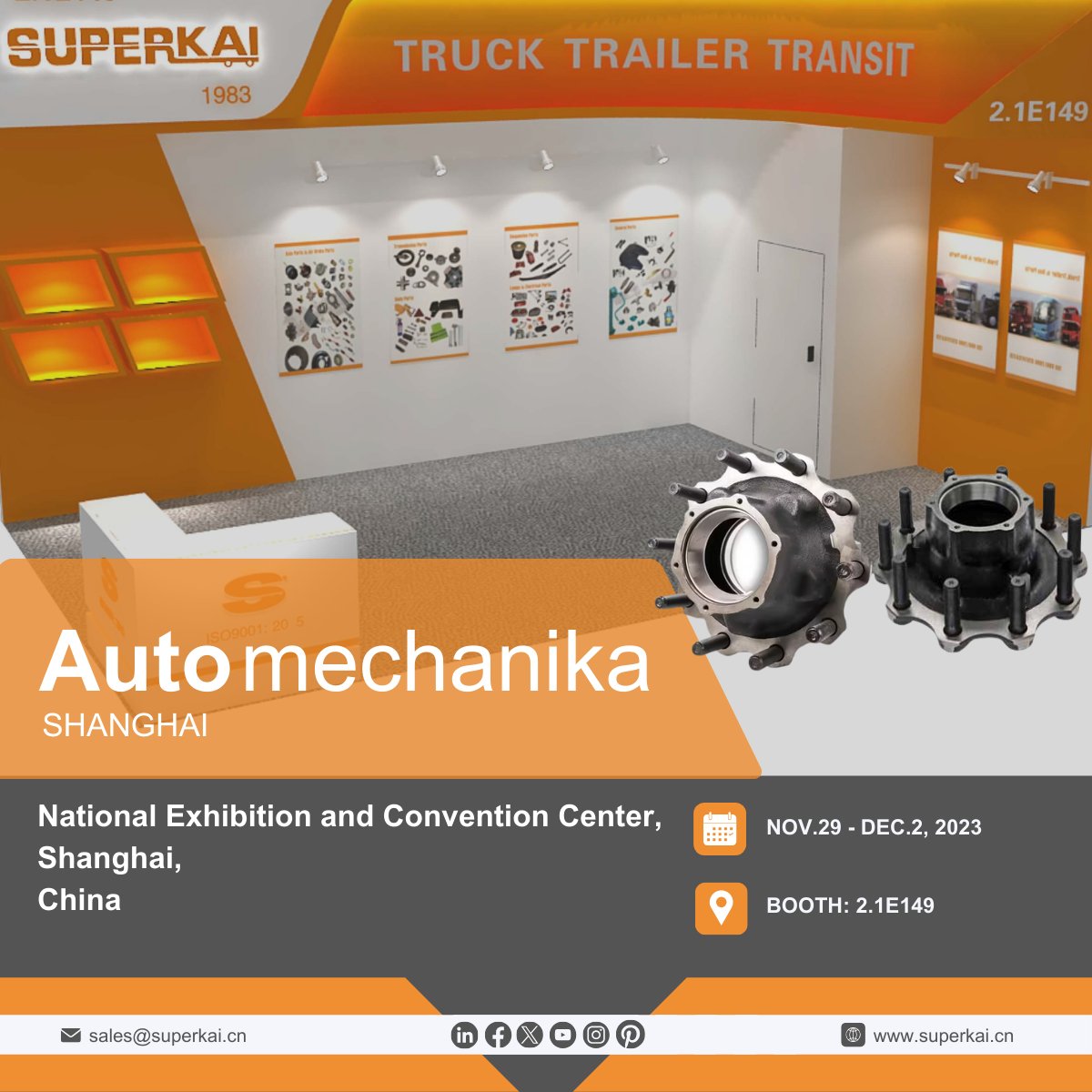 We are part of Automechanika Shanghai 2023. Look forward to see you at our booth.  
NOV.29 - DEC.2,2023 NECC, SHANGHAI 
BOOTH NO: 2.1E149  
#AMS #automechanikash #automechanikashanghai #automechanika #automotive #OEM #aftermarket #supplychain #automechanika2023 #cvpart