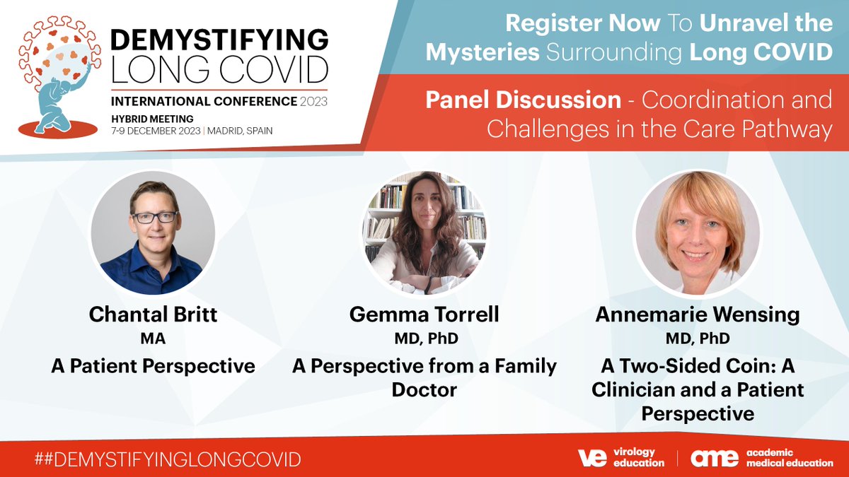 Secure your spot and become part of a community committed to raising awareness, sharing knowledge, and fostering engaging discussions in the vibrant city of Madrid. Register now and unravel the mysteries surrounding #LongCOVID >>bit.ly/3SkLxjX #DemystifyingLongCOVID