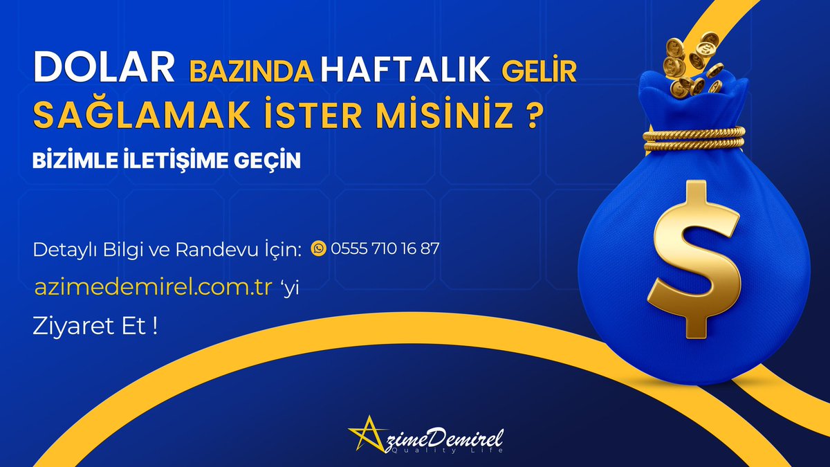 AzimeDemirell's tweet photo. Dolar Bazında Haftalık Gelir Sağlamak İster Misiniz ?💰

BİZİMLE İLETİŞİME GEÇİN 

📞 0555 710 16 87
👩🏻‍💻https://t.co/fe7COvX6wt

🕊️Hayallere Giden Yolda Sağlıkla Yaşam…
.
.
.
.
.
.
#ısparta #antalya #burdur #dolar #x #onemoreinternaonal https://t.co/J69yMHZgZO