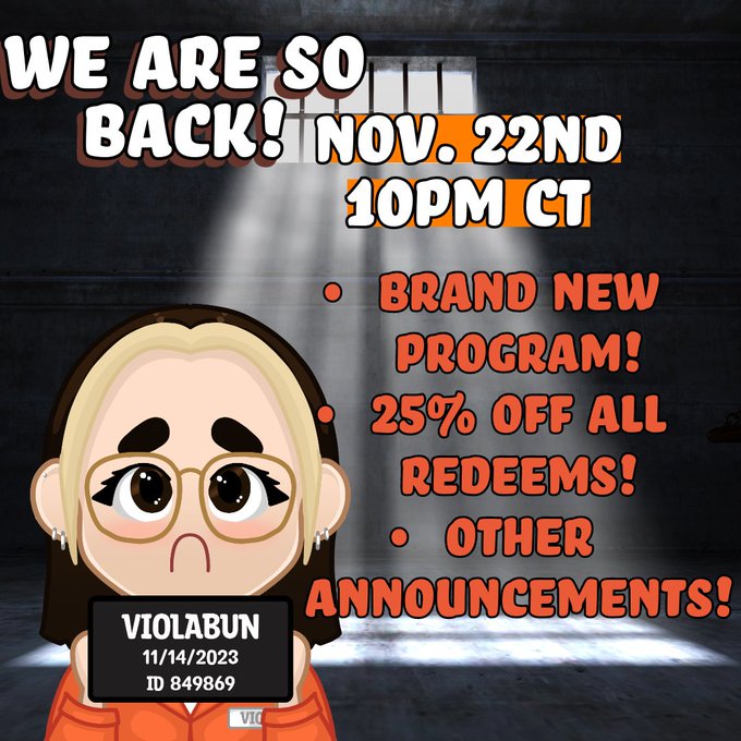 WE ARE SO BACK, TODAY 10PM CT! NEW PROGRAM! 25% OFF ALL REDEEMS! OTHER ANNOUCEMENTS!  GONNA FEEL GOOD