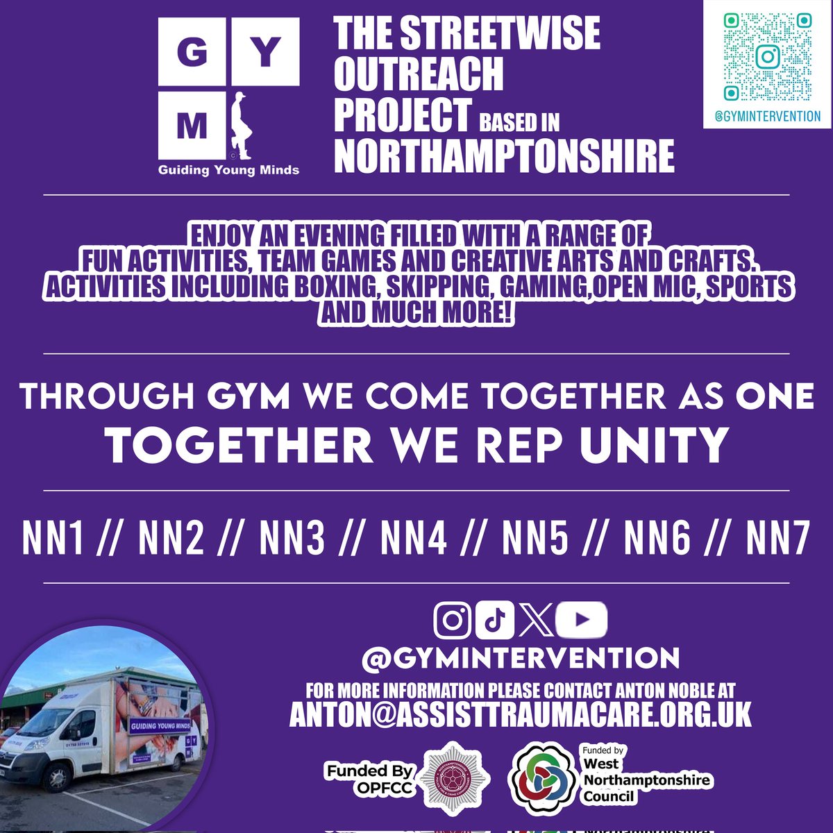 gymintervention's tweet image. GYM would like to announce with support from OPFCC and west Northamptonshire Council 
We are now doing outreach on the youth bus which will be in 
Eastern District of Northampton
(Blackthorn, Lings, Thorplands and Round Spinney)
The start date will soon be confirmed.