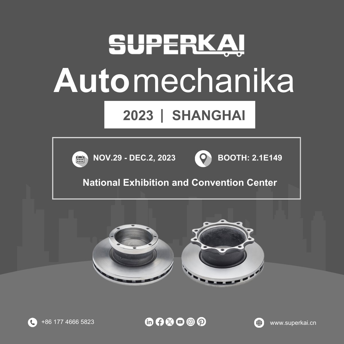 Only one week left until #AutomechanikaShanghai #AMS
Visit SUPERKAI at booth 2.1E149 to see our precision products with full solutions.
We cannot wait to see you.

#AMS #automechanikash #automechanikashanghai #automotive #automechanika2023 #cvpart #truck #trailer #heavyduty