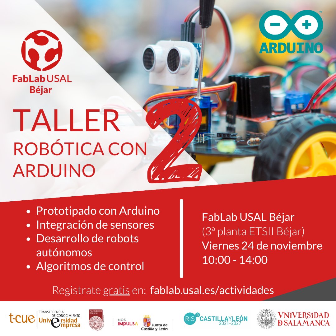 FabLabUSALBejar's tweet image. ¡El siguiente nivel en la creación de robots está aquí! 🤖✨Ven a nuestro 2º curso de robótica con Arduino      

📝forms.gle/GqtDvbXXTuVTkd…
📆17 nov   
⌚10h-14h   
🌍FabLab ETSII Béjar
❗Portátil propio   

#ingenieria #electronica

@etsii_bejar @fgusal @fablabusal @usal