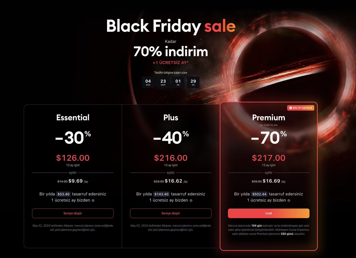 🥳 TradingView Black Friday indirimini kutlamak için ben de bir kişiye abonelik hediye ediyorum! 🎁 1 yıllık Premium Katılmak için: 📌@tr_tradingview takip edin 📌 Bu paylaşımı beğenip RT edin Herkese bol şans! 📌Cuma günü son!