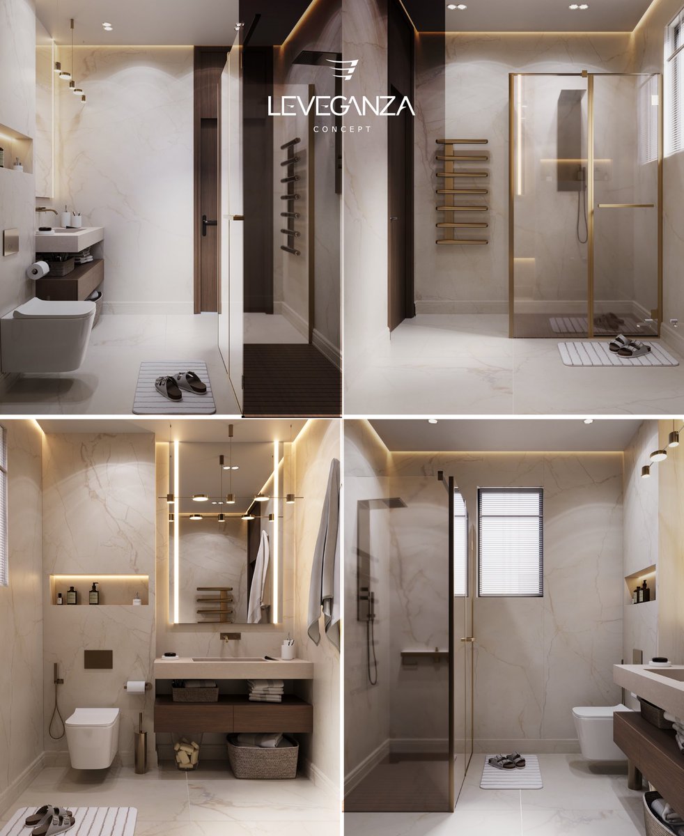 B Block Villa - 2. Bathroom Design 📍Istanbul, Arnavutköy Villas Project 🏡 • Designed By : @Leveganza Project Year : 2023 Location : Istanbul, Turkey 🇹🇷 • 𝐋𝐄𝐕𝐄𝐆𝐀𝐍𝐙𝐀.. you Dream and we Design ⚜️ • #Leveganza #concept #interiordesign #decor #design #interior #Bathroom