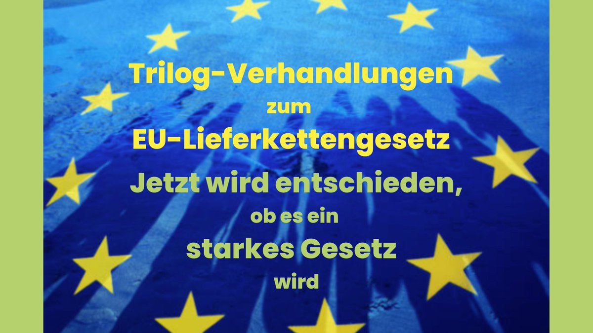 🇪🇺Heute geht es in Straßburg weiter mit dem politischen #Trilog zum EU-#Lieferkettengesetz. 

<a href="/EUCouncil/">EU Council</a>, <a href="/EU_Commission/">European Commission</a> u. <a href="/Europarl_DE/">Europaparlament</a> wollen sich in den kommenden Wochen auf einen Kompromiss einigen. 

Was erwarten wir von ihnen? 
#WiesoWeshalbdarum ein Thread🧵 (1/6)