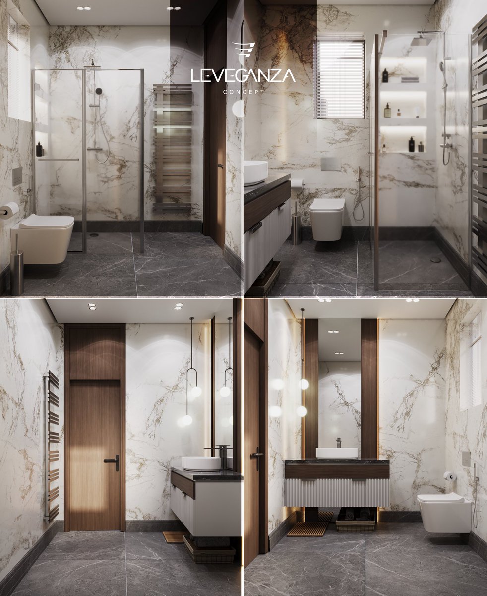 B Block Villa - 1. Bathroom Design 📍Istanbul, Arnavutköy Villas Project 🏡 • Designed By : @Leveganza Project Year : 2023 Location : Istanbul, Turkey 🇹🇷 • 𝐋𝐄𝐕𝐄𝐆𝐀𝐍𝐙𝐀.. you Dream and we Design ⚜️ • #Leveganza #concept #interiordesign #decor #design #interior #Bathroom