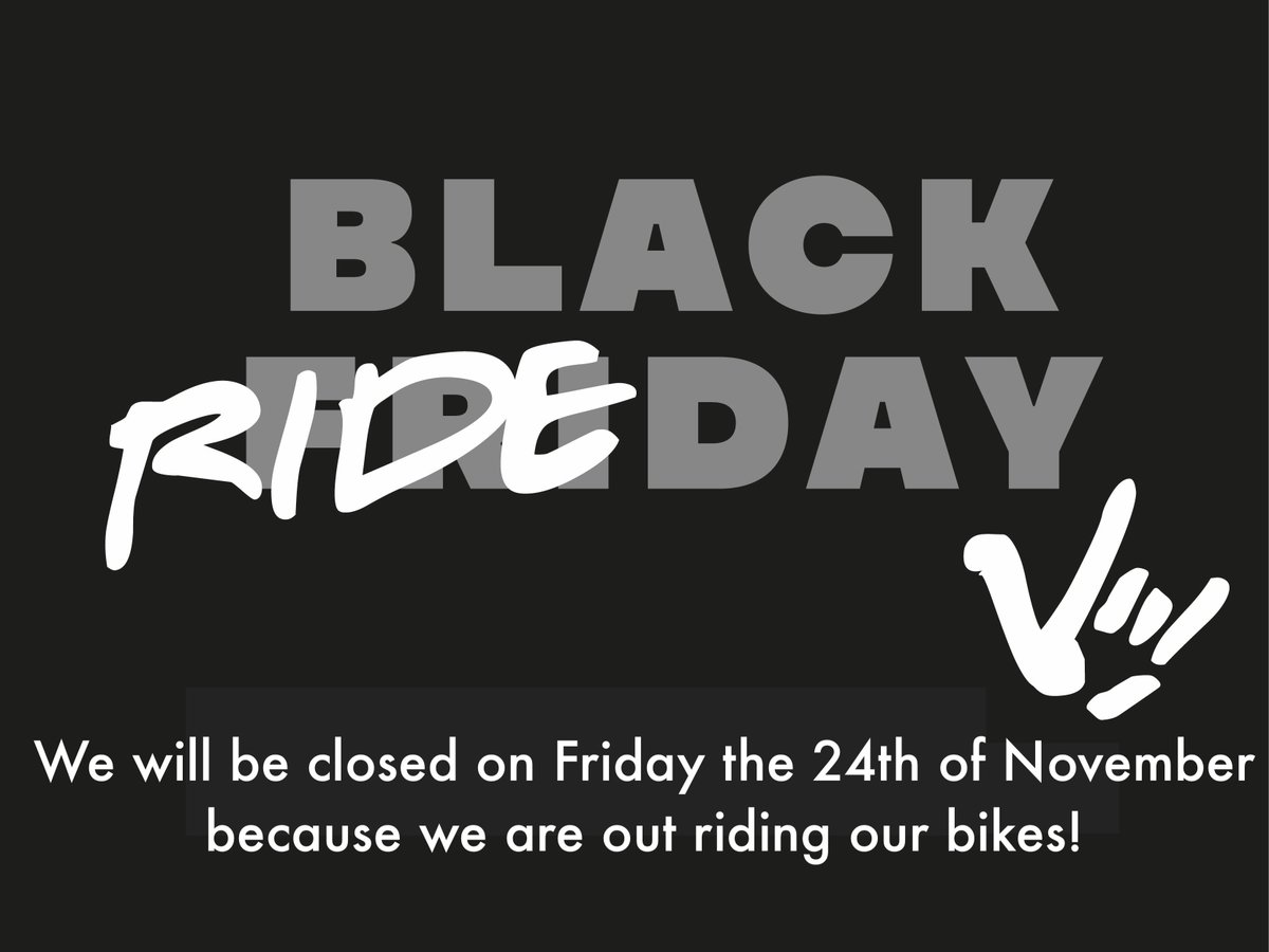 Black Ride-Day is nearly upon us again! The shop will be closed as we're away riding our bikes 🚴‍♂️ See you all again on Saturday 🤟