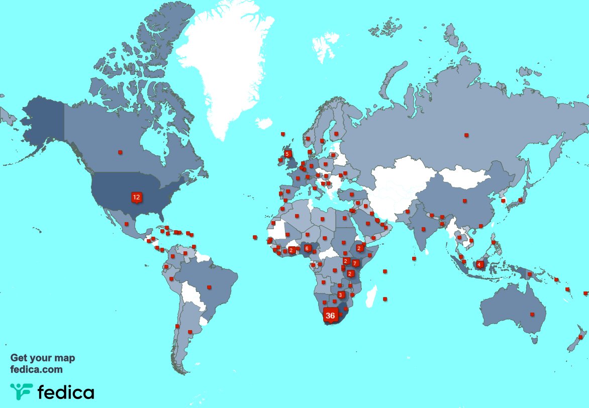 Special thank you to my 3 new followers from Japan, and more last week. fedica.com/!AfricaRepublic