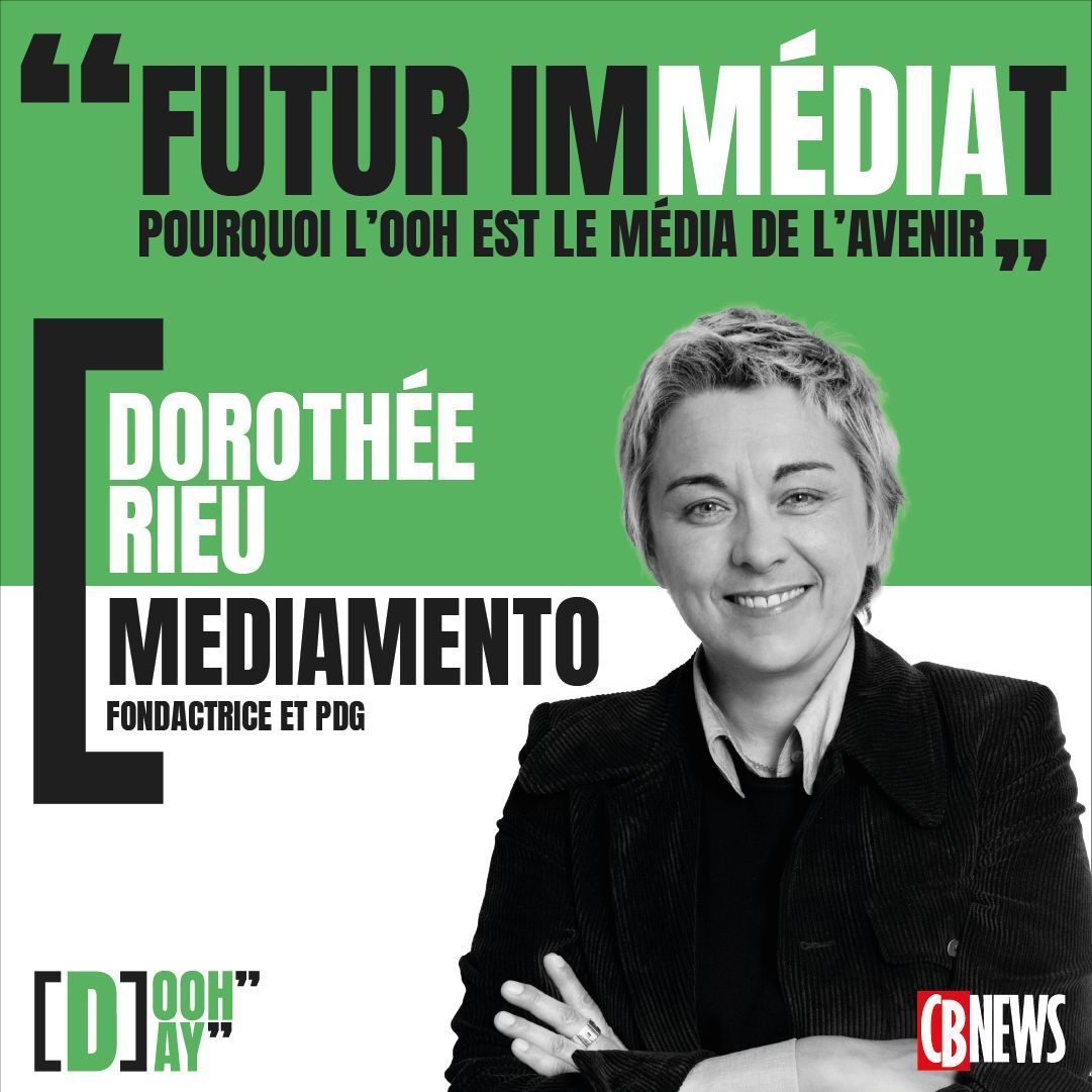 🟢 Dorothée Rieu, Fondatrice et PDG <a href="/mediamento/">Dorothée Rieu</a>, sera présente lors de la matinée du #OOHDAY23, le 28 novembre en direct du Studio Marigny.

Plus d'infos et inscription 👉 bit.ly/3rHWPUE