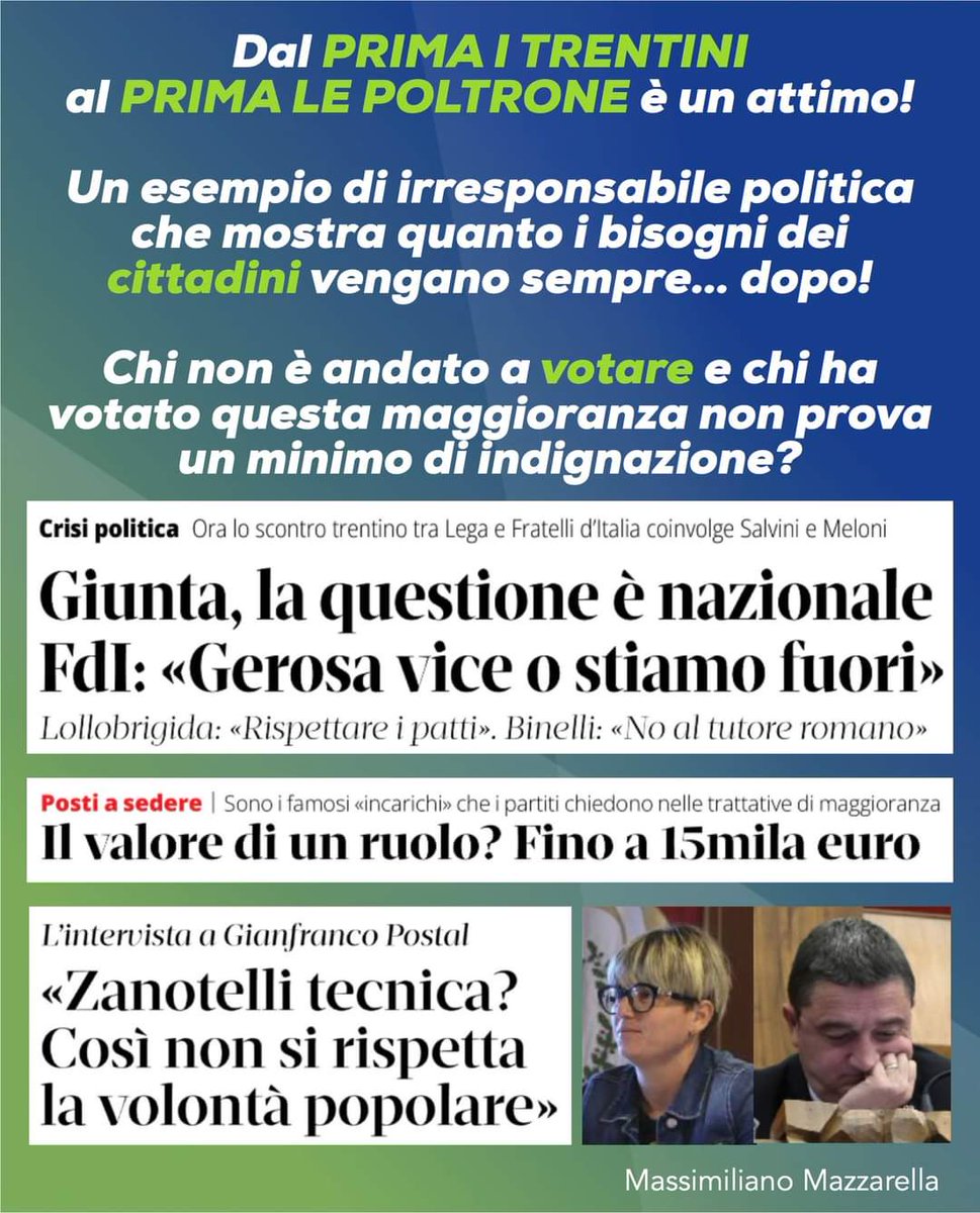 Questa è la politica che si meritano i trentini? Per i votanti e i non votanti sí... Per noi no!