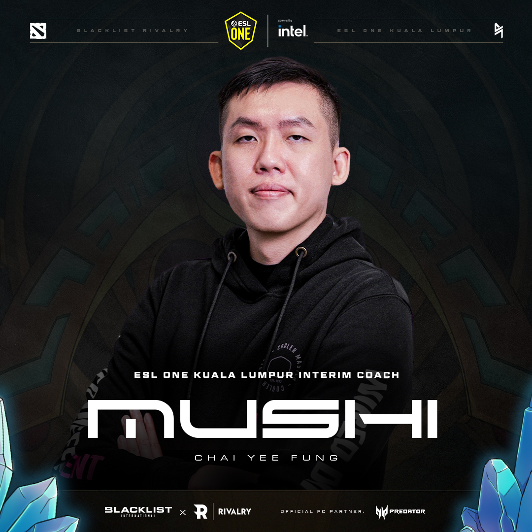 BLACKLISTINTL's tweet photo. [#BlacklistRivalry]

We’re bringing in reinforcements.

We are proud to announce that we will be having Chai Yee “Mushi” Fung as our interim coach for the upcoming ESL One Kuala Lumpur 2023.

See you all on December 11.

@rivalrySEA @predatorph #ItLiesWithin https://t.co/AMEzl3v3br