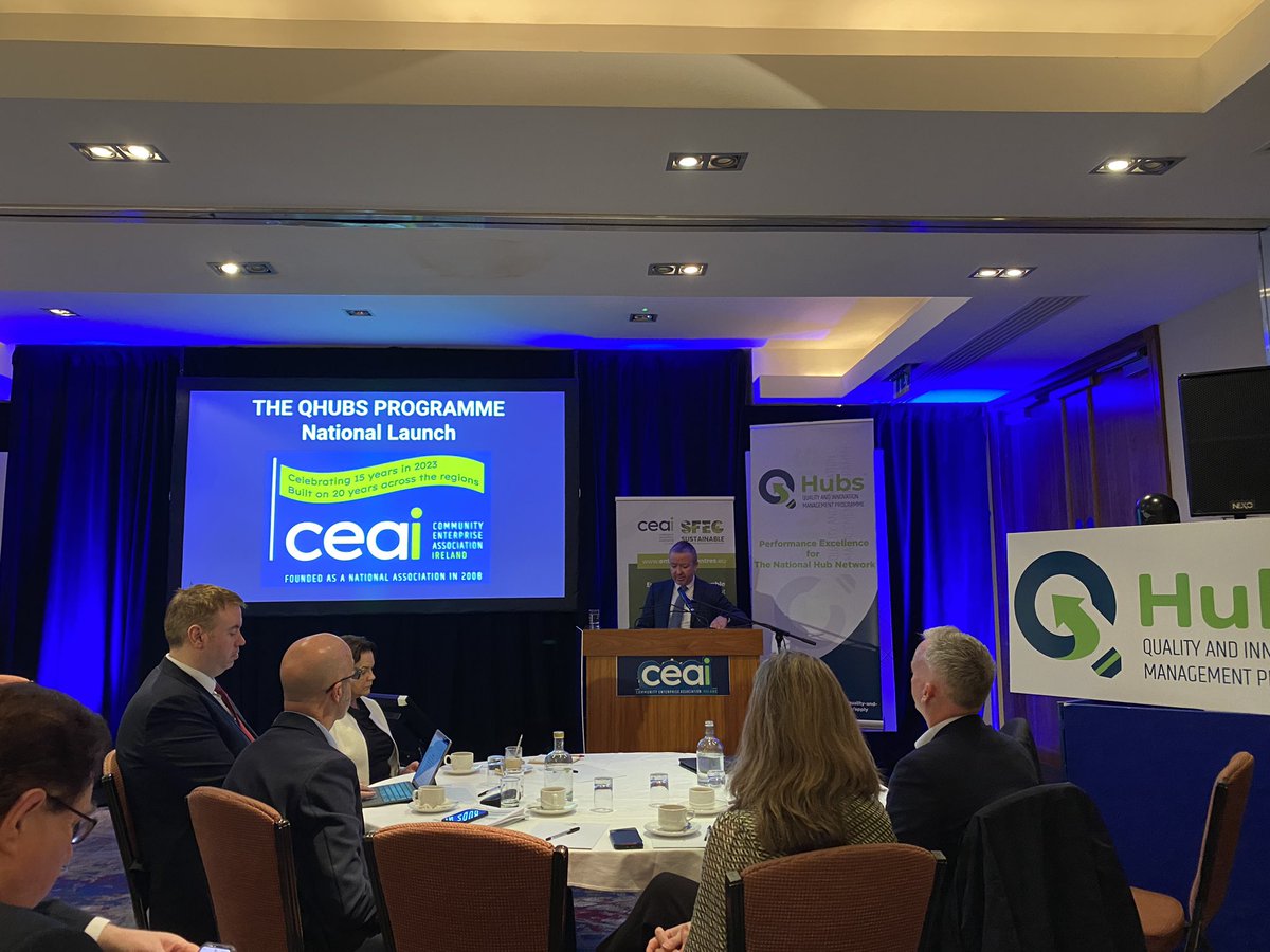 @CEAIreland chairperson @GaryOMeara_ opening the launch of the #qhubs programme ahead of the National Hub Summit in the Tullamore Court Hotel this morning #quality #innovation #performance #management