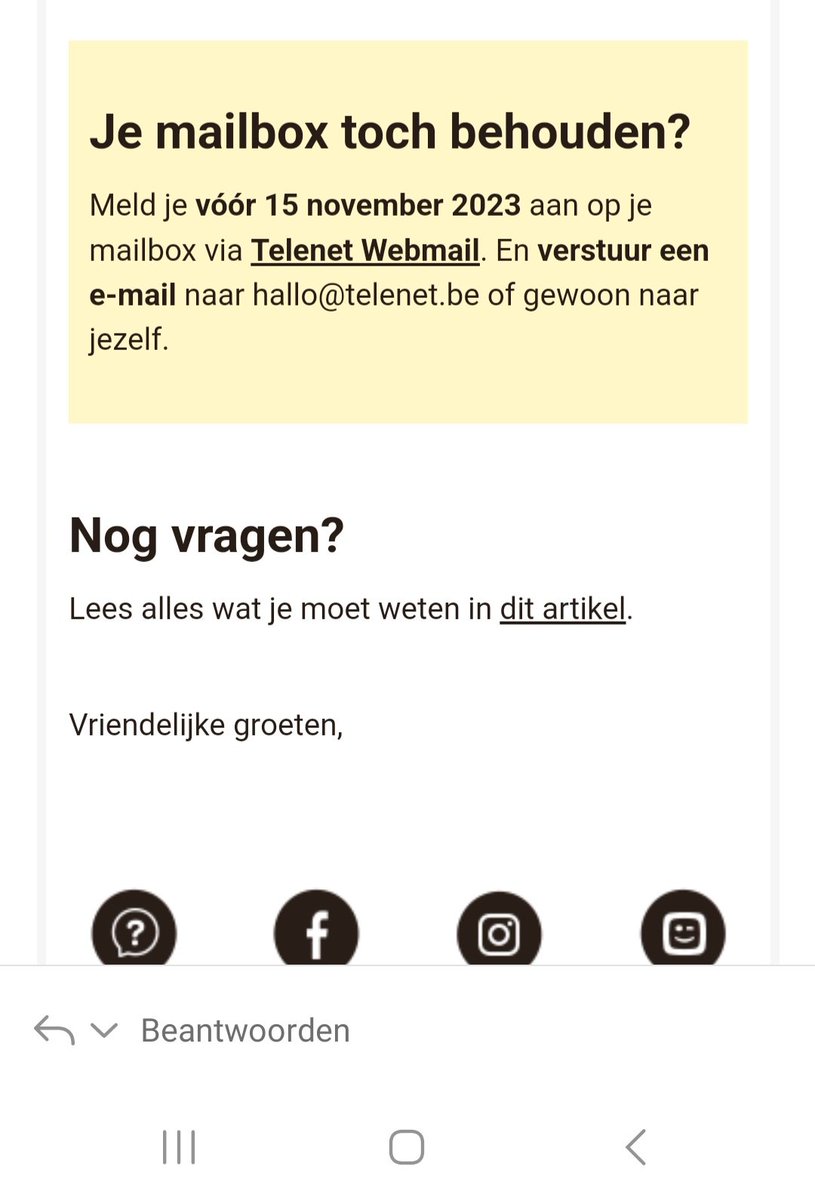 GertLambers's tweet photo. Een mail van @Telenet vandaag. Ik moet dus 6 dagen terug in de tijd om tijdig actie te ondernemen... #backtothefuture https://t.co/NhxI3zSe5Z