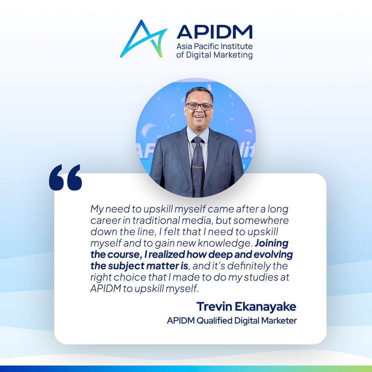 apidmglobal's tweet photo. Are you a seasoned marketer from the traditional media landscape? Wondering if it's time to add digital prowess to your skill set? Hear from one of our alumni who made the leap.
#APIDM #DigitalMarketing #Upskill #TraditionalToDigital #APIDM #MarketingEvolution #CareerGrowth https://t.co/0oyaVpR3iQ