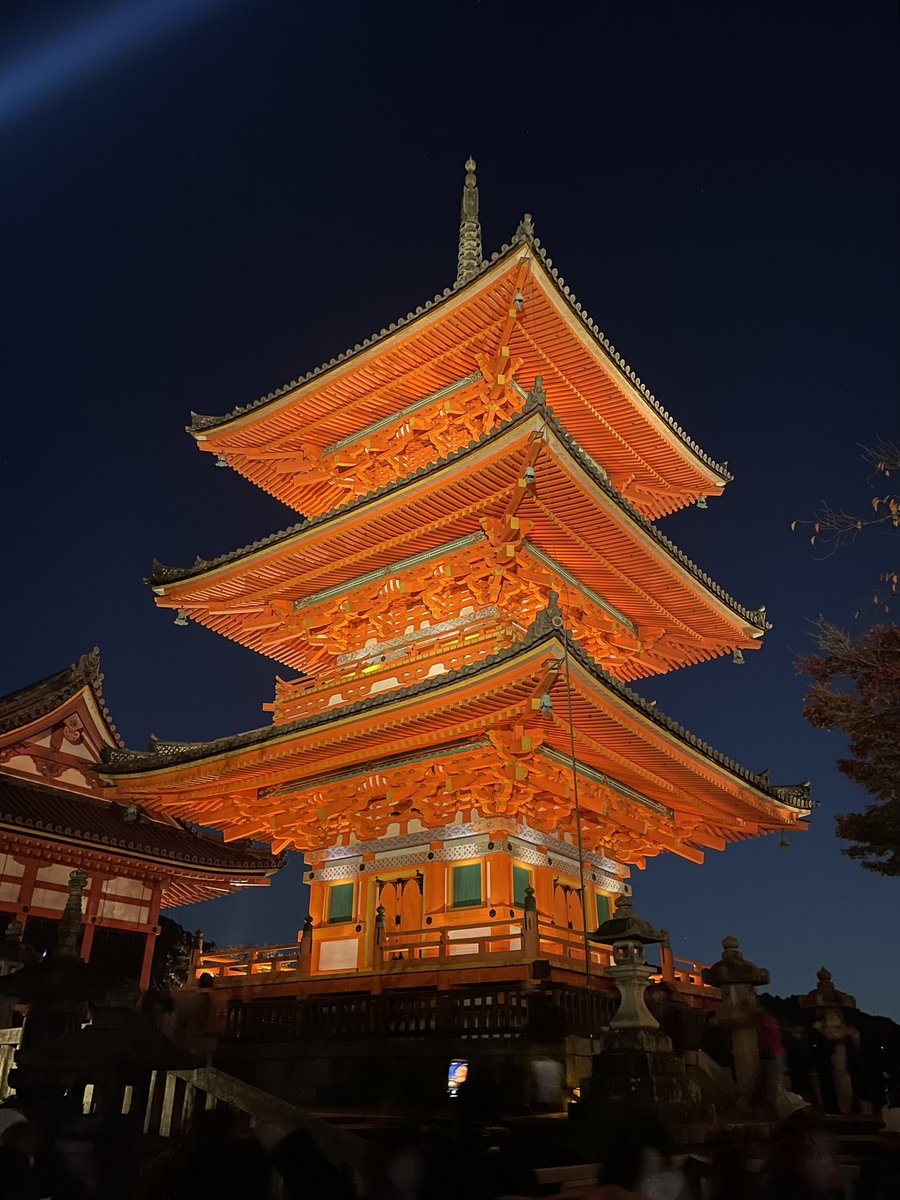 Flapy's tweet photo. Ayer estuve en la iluminación nocturna de #otoño en el #Kiyomizudera de #Kioto. ¡Espectacular!

#Kyoto #Japan #Autumn #秋 #清水寺 https://t.co/H08wHUnyr2