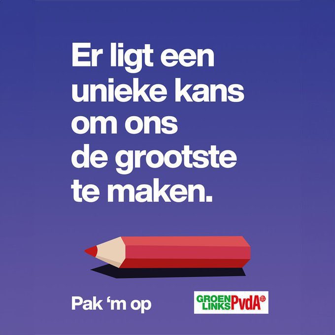 De stembureaus zijn tot 21:00 open! 
✉️ stempas mee 
🪪 identiteitsbewijs mee 
🏫 naar het stembureau 
🗳️ en stemmen! 

Maak GroenLinks-PvdA de grootste partij! Kies voor een nieuwe sociale koers! #samenkanhet