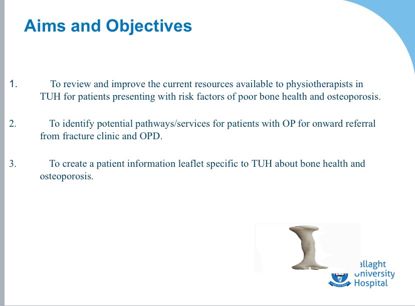 ElaineBarker77's tweet photo. First up is Orla Golden &amp; Laura Kavanagh on the Development of Bone Health resources in an OPD setting #TUHWorkingTogether #proudphysiomanager @eimearculligan @AineOBrien8 @AntoinetteCurl3 #QIDay2023 https://t.co/2eUd5M1lIK