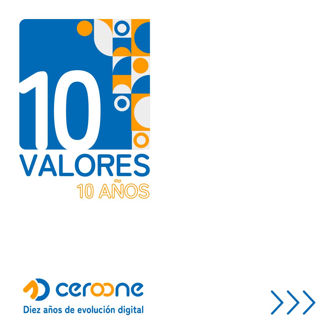 En Ceroone cumplimos 🔟 años 🥳

🔟 años ayudando a empresas en su proceso de transformación digital 🚀

🔟 años guiados por 10 valores que han marcado nuestro camino y sobre los que hemos desarrollado el know-how que ponemos a disposición de nuestros clientes 💡

(Hilo ⬇️)