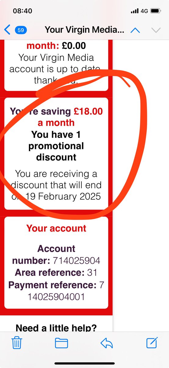 SJJ33's tweet photo. @virginmedia This refers to the £18 off £56 from August https://t.co/FmuSdjdApy