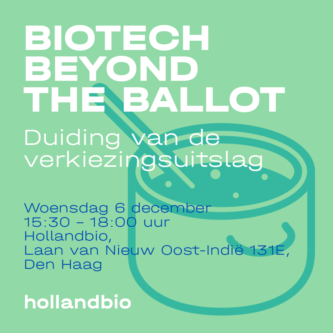 Ook zo benieuwd naar de verkiezingsuitslag? Op woensdagmiddag 6 december organiseert <a href="/hollandbio/">hollandbio</a> Biotech beyond the ballot. Praat je met ons mee over de verkiezingsuitslag en wat dit betekent voor de #biotech sector? Meld je aan! hollandbio.nl/event/biotech-…

#TK2023 #verkiezingen2023