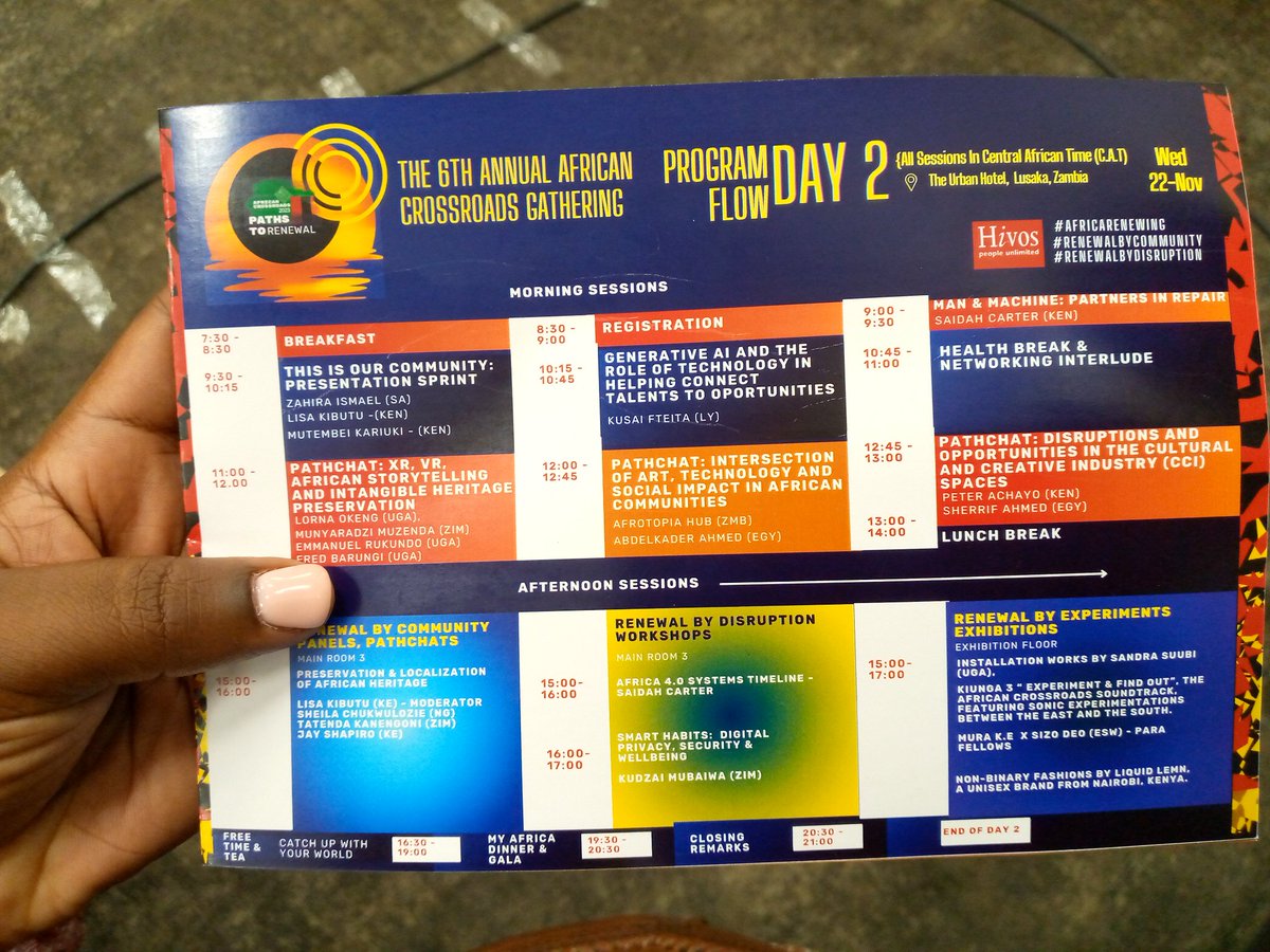 ChibweLumpa's tweet photo. The Africa Crossroads day 2 πΏπ²
Interesting conversations about Africa by Africans.
#PathstoRenewal
#AfricaRenewing
#RenewalbyCommunity https://t.co/IxqNKQTkkJ