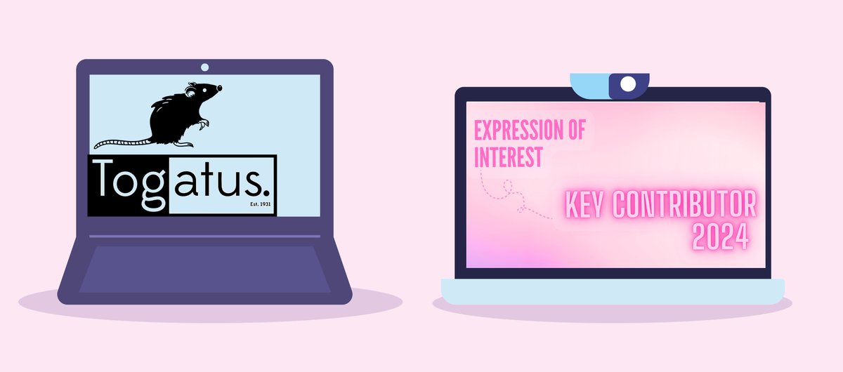 togatus.com.au/2023/11/applic…
🐀EOI for Key Contributors🐀

Hello  lovely TogRats and general mischief makers, Expressions of Interest are  now open for the (allegedly) coveted 2024 Key Contributor positions. Just follow this delicious cheesy link to our website for more deets!