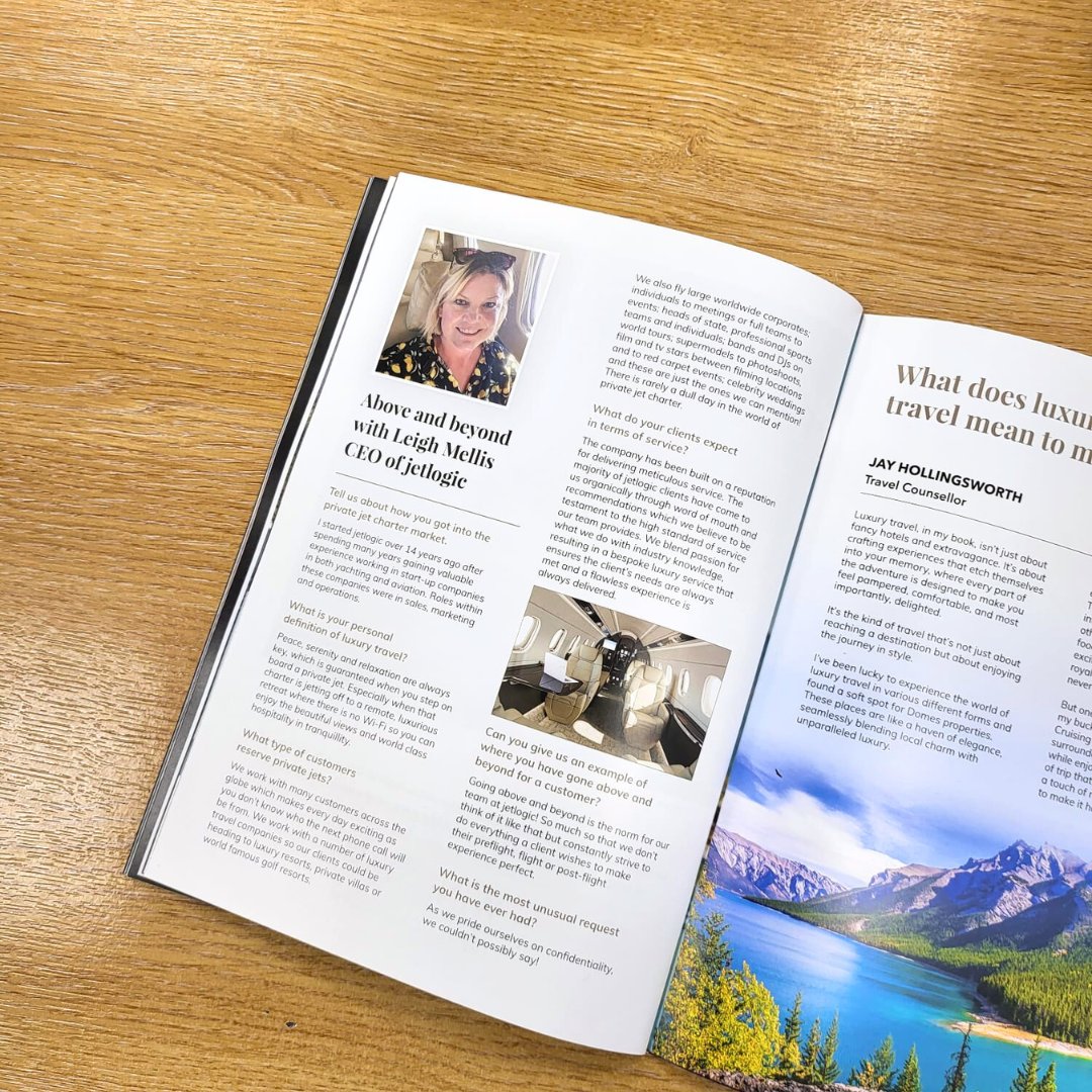 jetlogic's tweet photo. Catch @jetlogic in the November issue of Luxury Matters magazine by @TravelMatBiz and hear about our CEO Leigh's experience in the private jet charter industry. 

#FlyJetlogic #PrivateJet #Travel https://t.co/OqhaoHZE1h