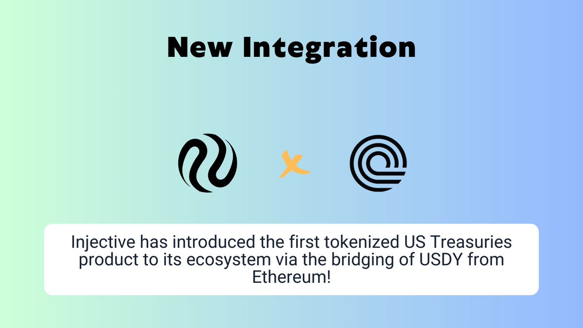 Ivan_Nab's tweet photo. 🚀 Exciting news from @Injective_ and @OndoFinance! 

⚡️ Introducing US Treasuries-backed yield via Ondo’s USDY token. 

A groundbreaking move offering dollar-denominated value &amp; attractive yields across Injective and the wider cosmos ecosystem

#InjectiveFinance https://t.co/ljBcPQxdOE